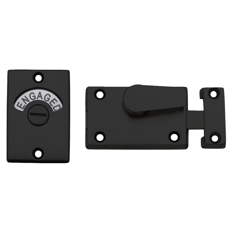 Cubicle / WC Indicating Bolt – Antimicrobial Eco-Friendly Matt Black