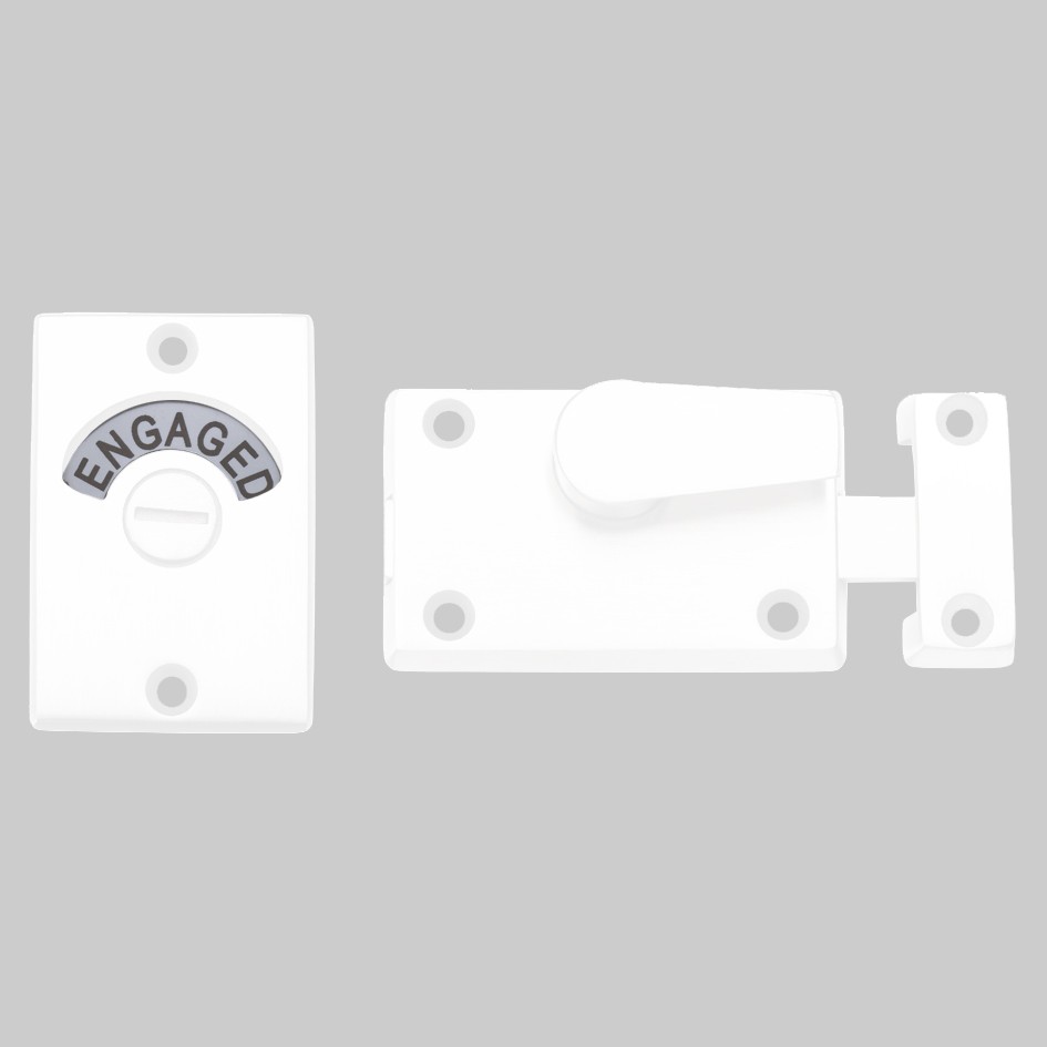 Cubicle / WC Indicating Bolt – Antimicrobial Eco-Friendly Matt White