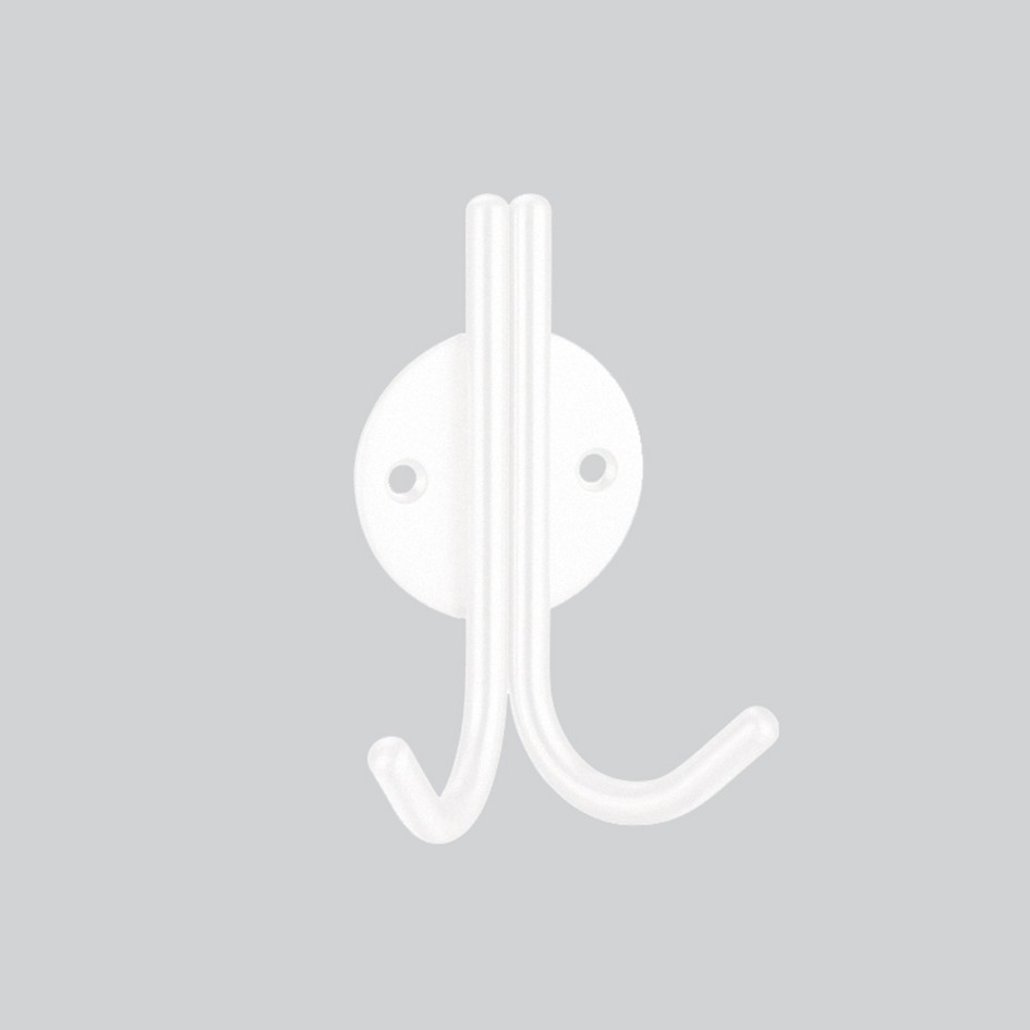 Double Coat Hook – Antimicrobial Eco-Friendly Matt White