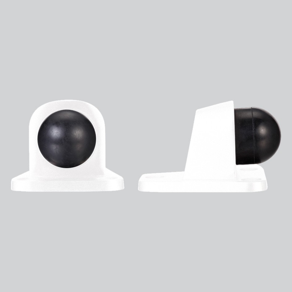 Heavy Duty Floor Mounted Door Stop – Antimicrobial Eco-Friendly Matt White