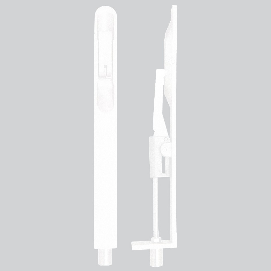 Lever Action Flush Bolts Complete With Flat Keep Plate – Radius End – Matt White Antimicrobial Eco-Friendly