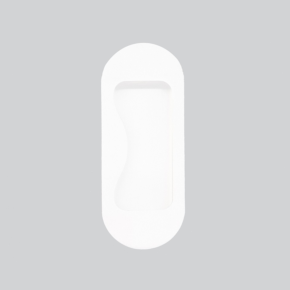 Heavy Duty Flush Pull Handle for Sliding and Folding Doors – 150 x 60mm – Antimicrobial Eco-Friendly Matt White