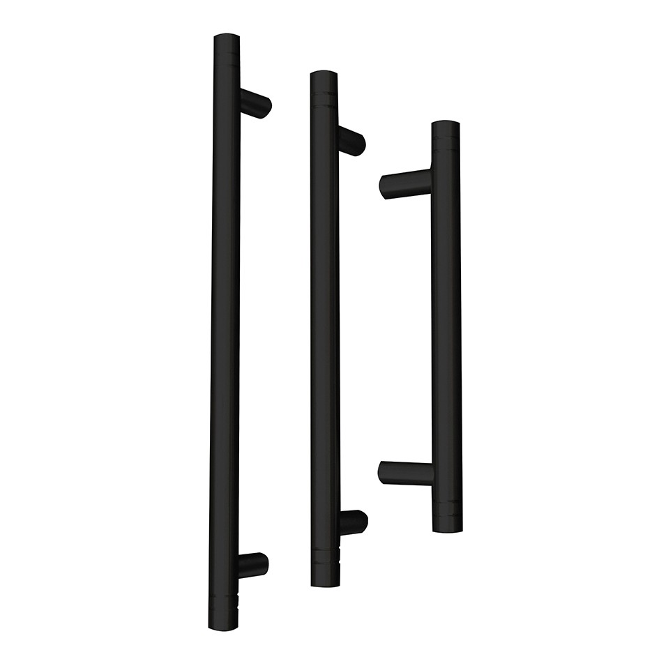 ‘T-bar’ Grooved Wardrobe & Cabinet Handles Complete with Bolt Through Fixings – Antimicrobial Eco-Friendly Matt Black