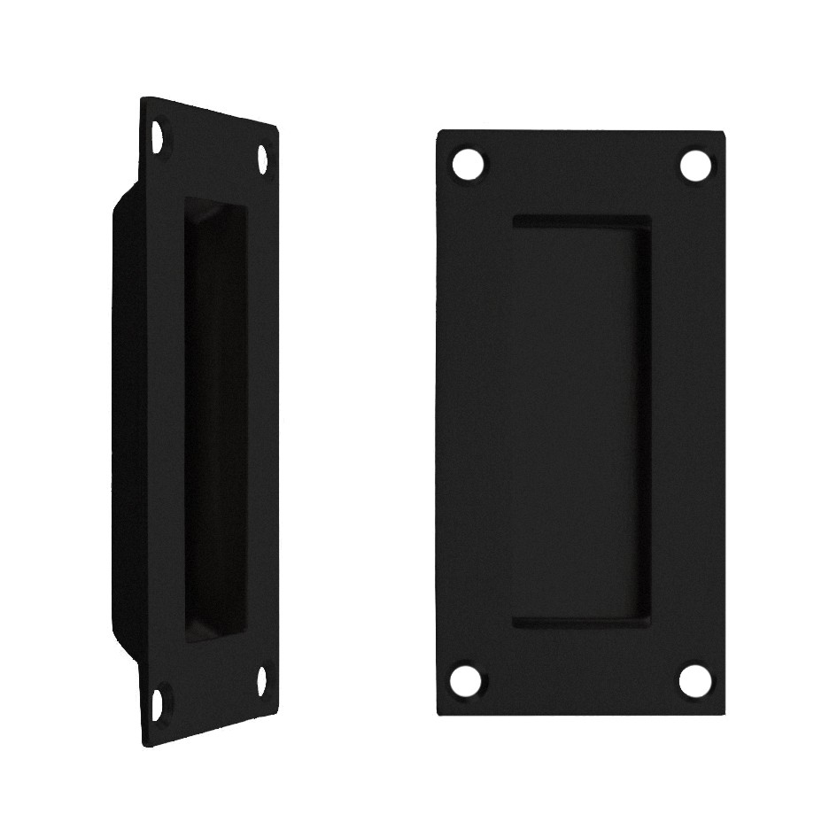 Rectangular Flush Pull Handle – 100 x 50mm – Antimicrobial Eco-Friendly Matt Black