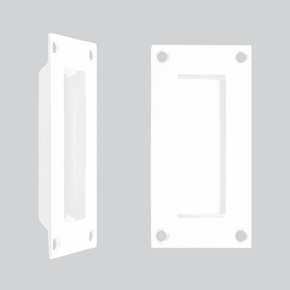 Rectangular Flush Pull Handle – 100 x 50mm – Antimicrobial Eco-Friendly Matt White