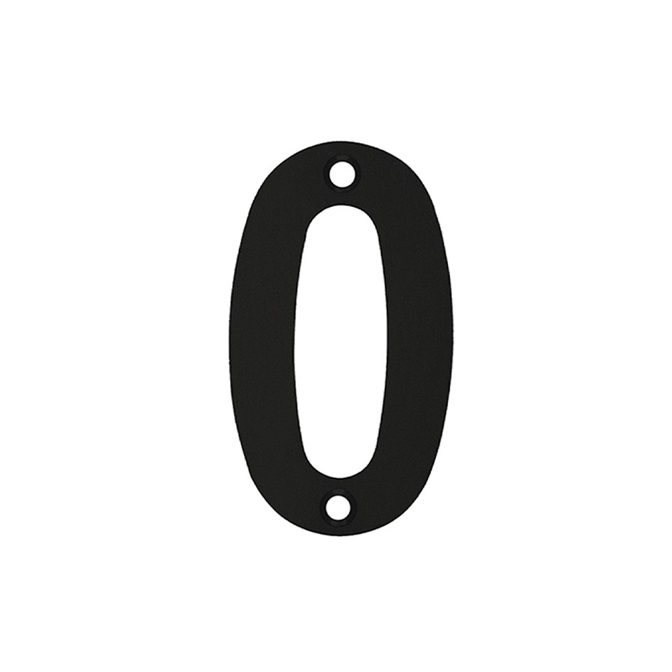 Numeral 0 –  Available in 50mm, 75mm & 100mm – Antimicrobial Eco-Friendly Matt Black