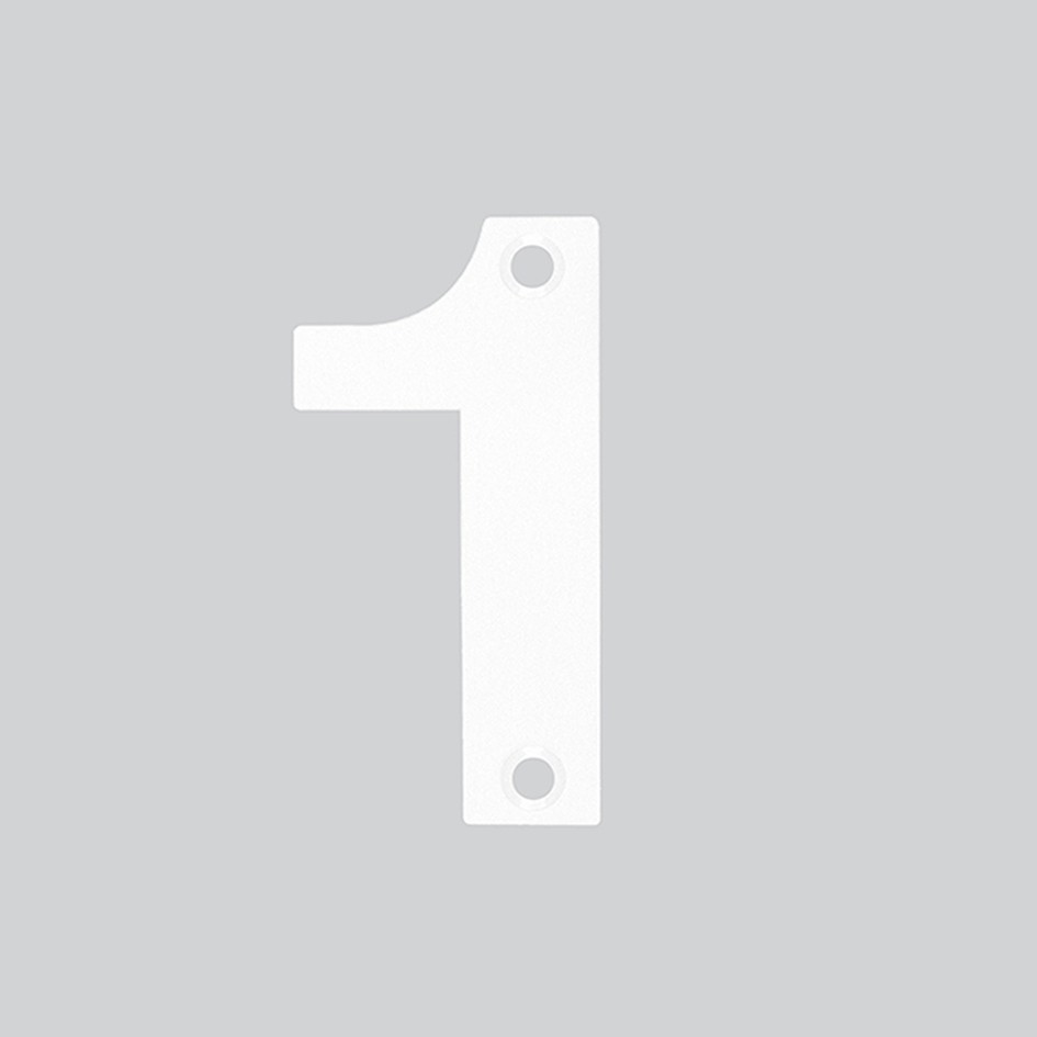 Numeral 1 – Available in 50mm, 75mm & 100mm – Antimicrobial Eco-Friendly Matt White