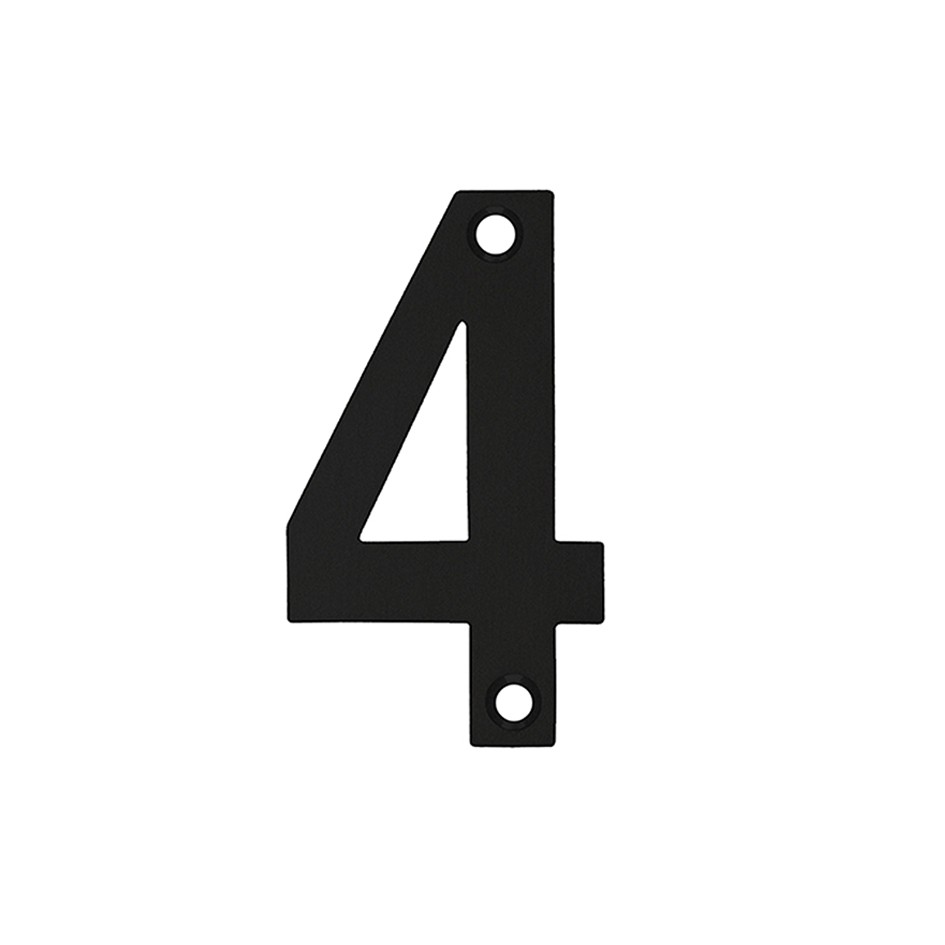 Numeral 4 – Available in 50mm, 75mm & 100mm – Antimicrobial Eco-Friendly Matt Black