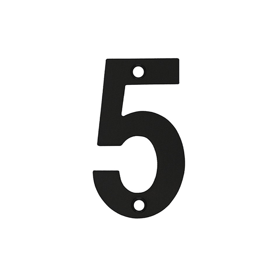 Numeral 5 – Available in 50mm, 75mm & 100mm – Antimicrobial Eco-Friendly Matt Black