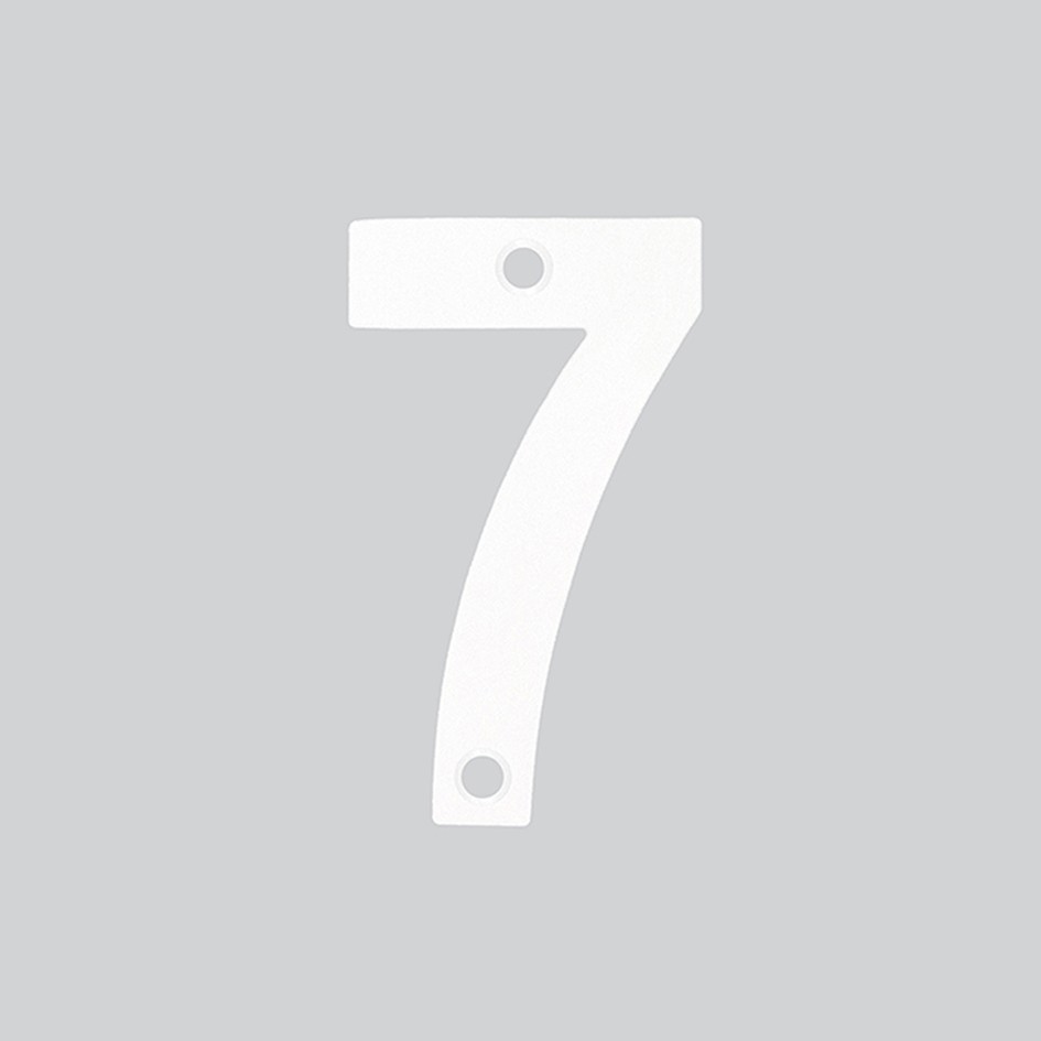 Numeral 7 – Available in 50mm, 75mm & 100mm – Antimicrobial Eco-Friendly Matt White
