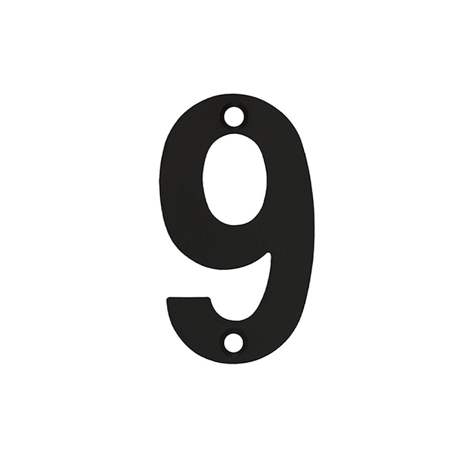 Numeral 9 – Available in 50mm, 75mm & 100mm – Antimicrobial Eco-Friendly Matt Black