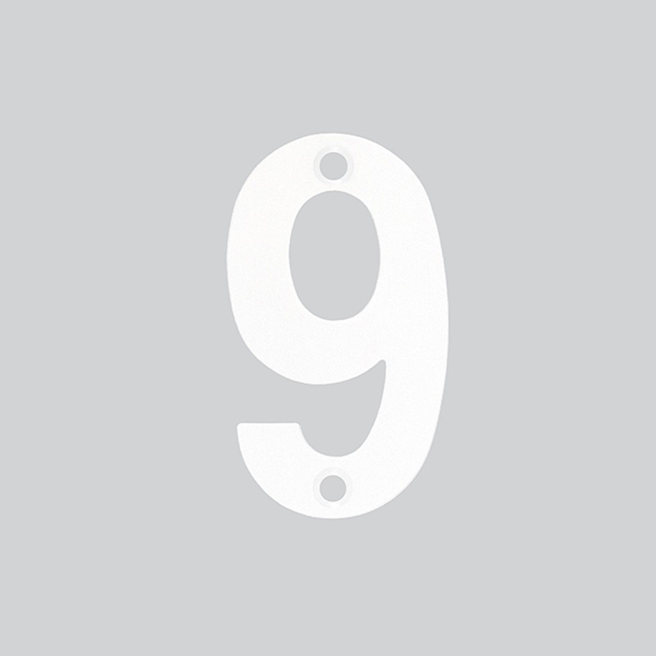 Numeral 9 – Available in 50mm, 75mm & 100mm – Antimicrobial Eco-Friendly Matt White