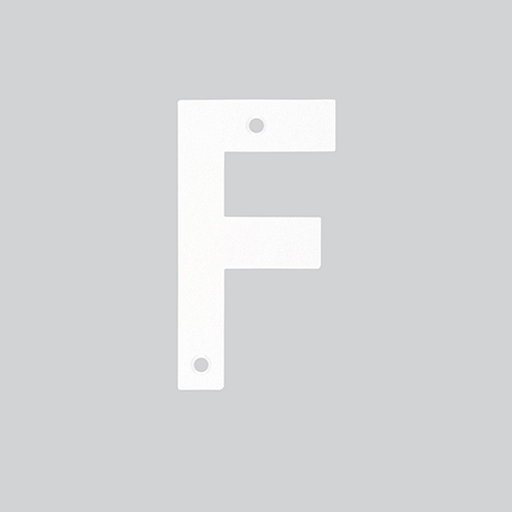 Letter F – Available in 75mm & 100mm – Antimicrobial Eco-Friendly Matt White