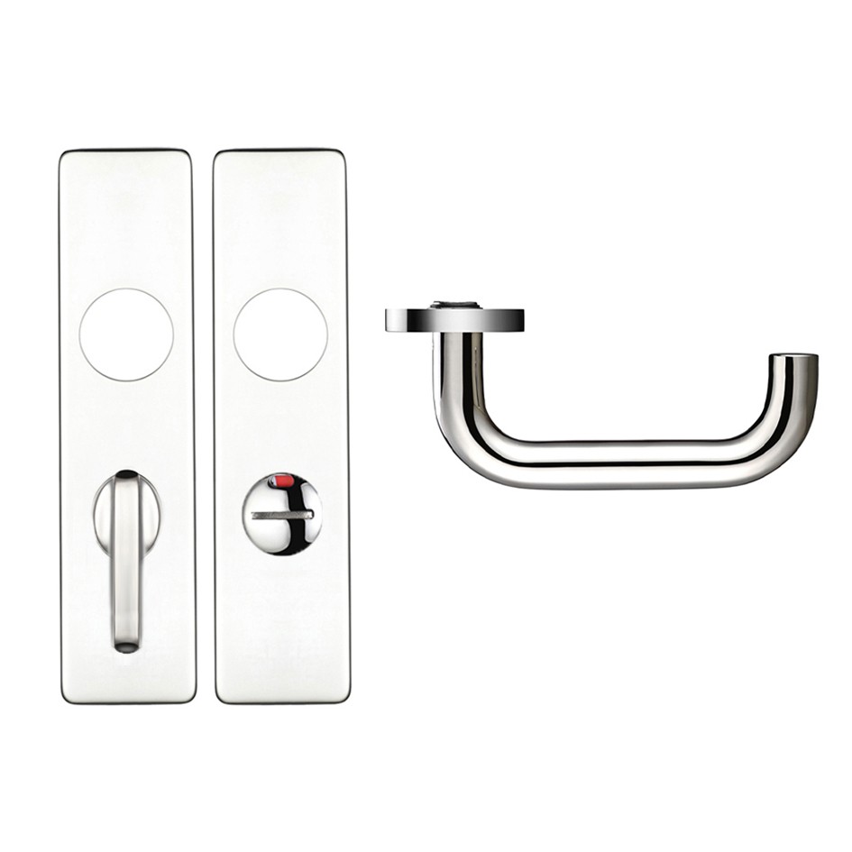 Bathroom Lever Furniture with Emergency External Release – Polished Stainless Steel 