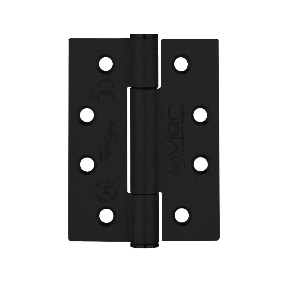 Extremely Heavy Duty Grade 14 Concealed Knuckle Hinges 102mm x 76mm x 3mm – Square corners – Matt Black