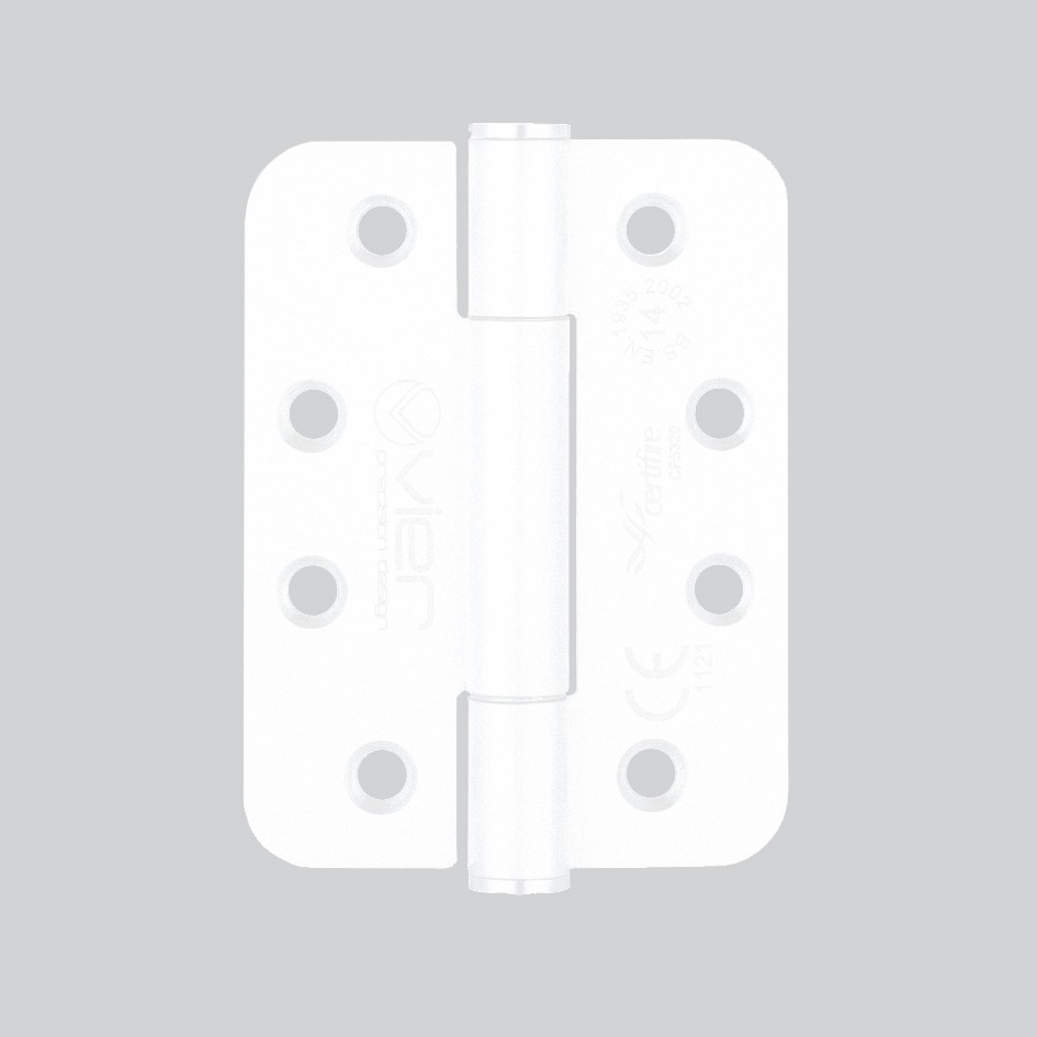 Extremely Heavy Duty Grade 14 Concealed Knuckle Hinges 102mm x 76mm x 3mm – Radius corners – Matt White
