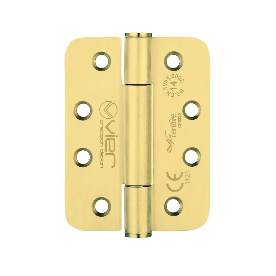 Extremely Heavy Duty Grade 14 Concealed Knuckle Hinges 102mm x 76mm x 3mm – Radius corners – Anti-tarnish Brass