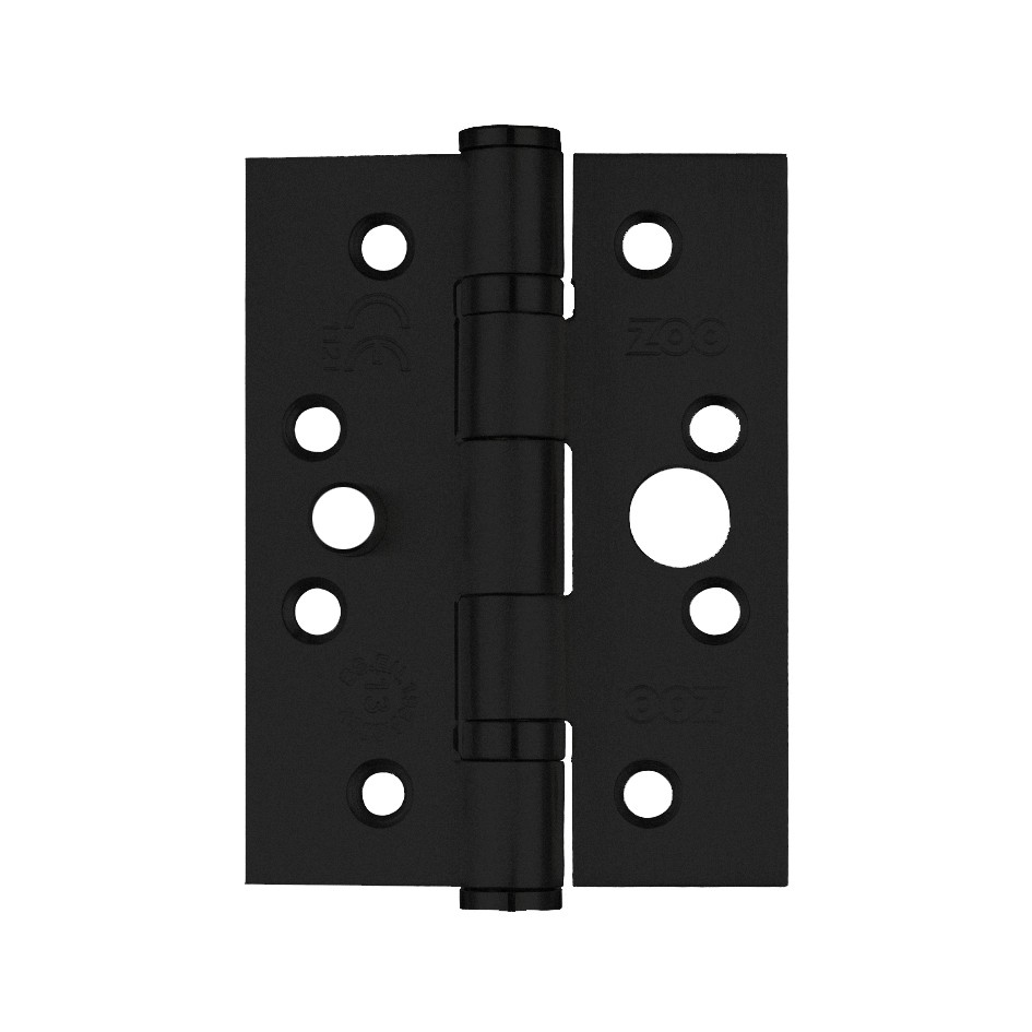 Heavy Duty Security “Dog Bolt” Ball Bearing Hinges 102mm x 76mm x 3mm – Matt Black