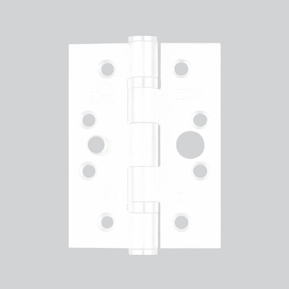 Heavy Duty Security “Dog Bolt” Ball Bearing Hinges 102mm x 76mm x 3mm – Matt White
