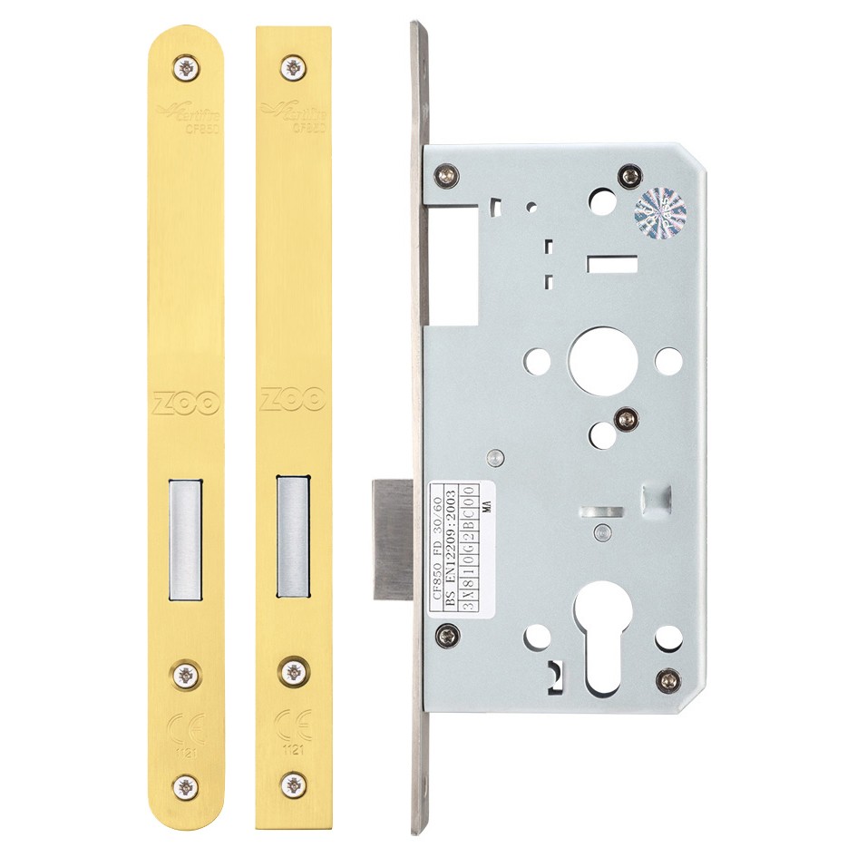 Heavy Duty Architectural DIN Euro Deadlock Case (DDA) – PVD Anti-tarnish Brass 