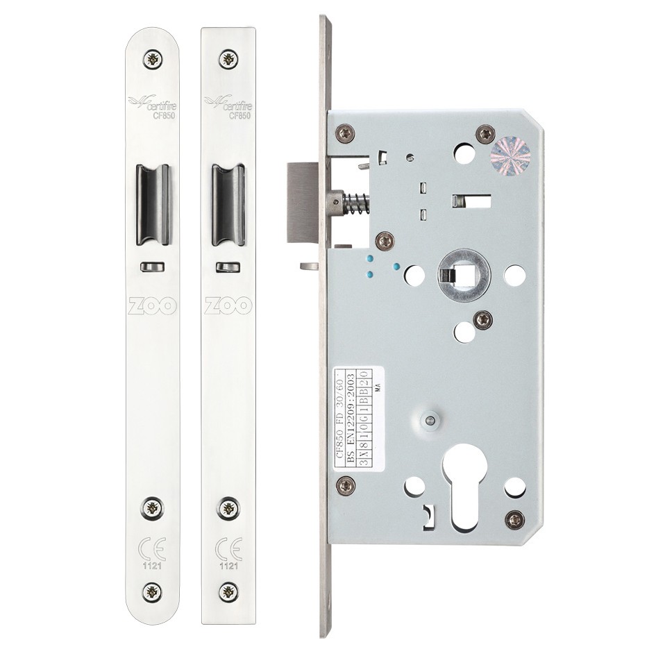 Heavy Duty Architectural DIN Euro Night Latch Case (DDA) – Polished Stainless Steel 