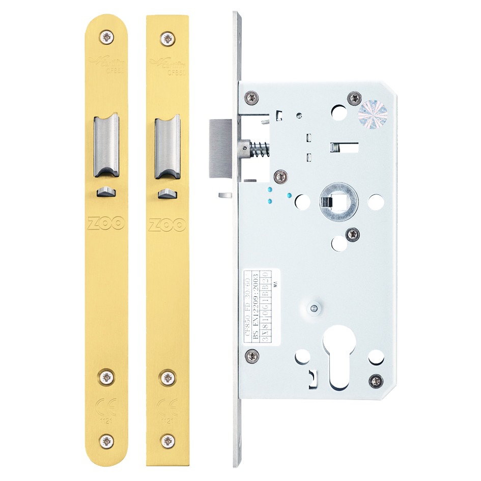 PVD Anti-tarnish Brass Heavy Duty Architectural DIN Euro Night Latch Case (DDA)