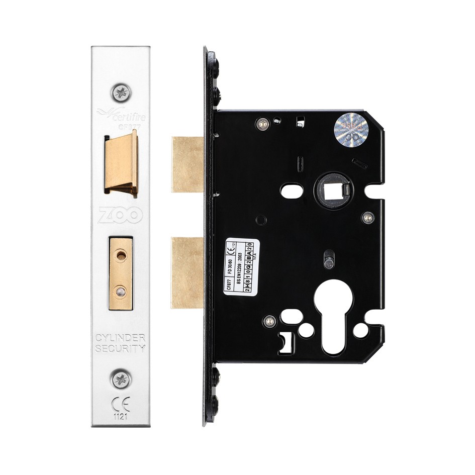 Heavy Duty Euro Sash Lock Case – Polished Stainless Steel 