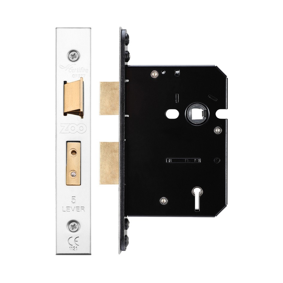 Medium Duty Three Lever Sashlock – Polished Stainless Steel 