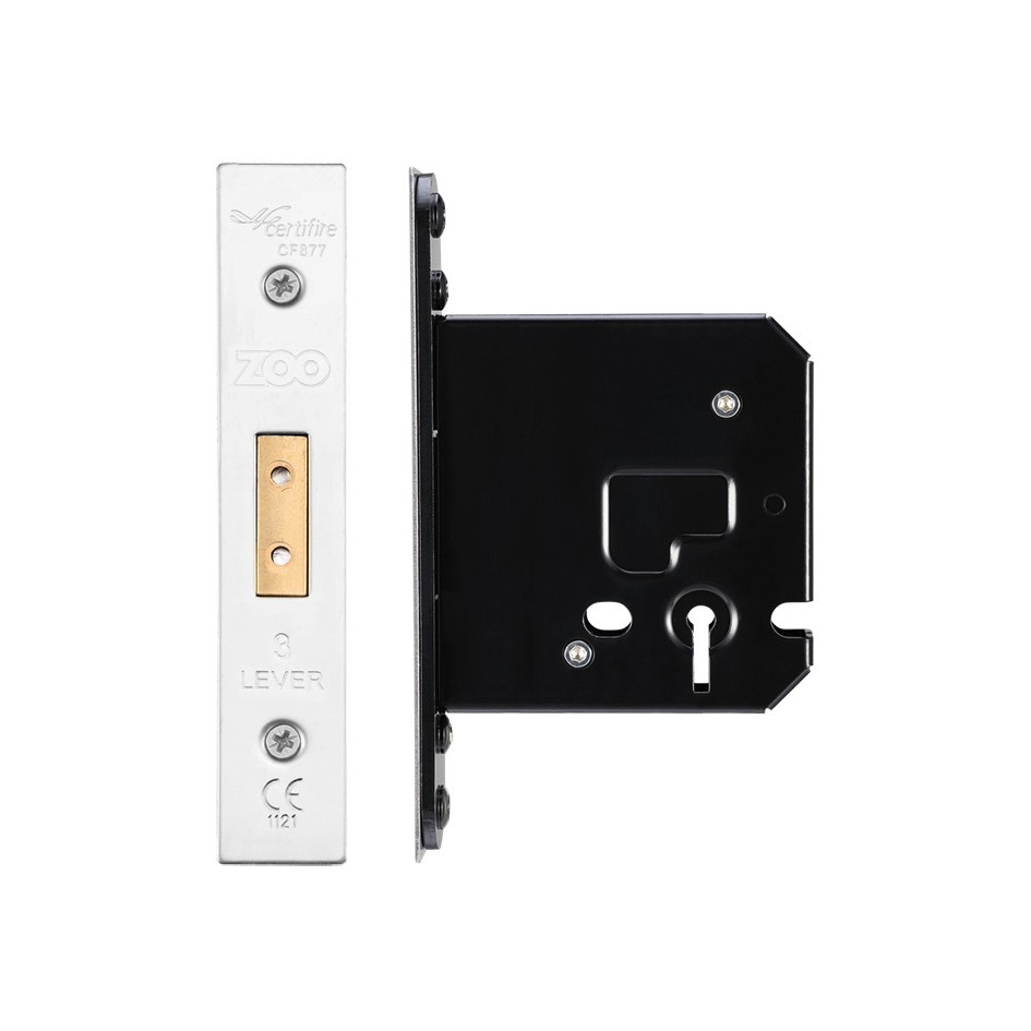 Medium Duty Three Lever Deadlock – Polished Stainless Steel 