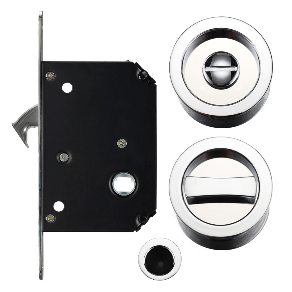 Sliding Door WC Bathroom Set – Polished Chrome Plate