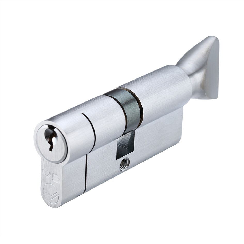 Euro Profile Key & Thumb Turn Cylinders (K&T) – Keyed to Differ – Satin Chrome Plate