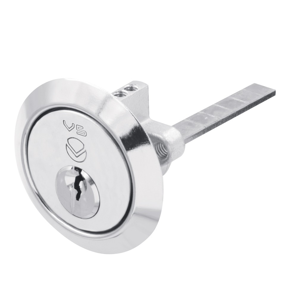 Yale Type Replacement Rim Cylinder – Polished Chrome Plate 
