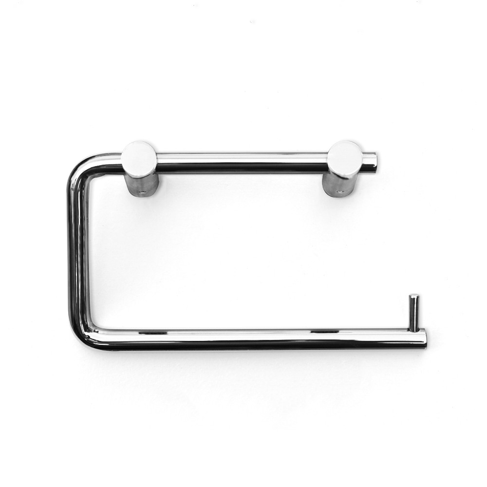 Round Bar Toilet Roll Holder – Polished Stainless Steel 