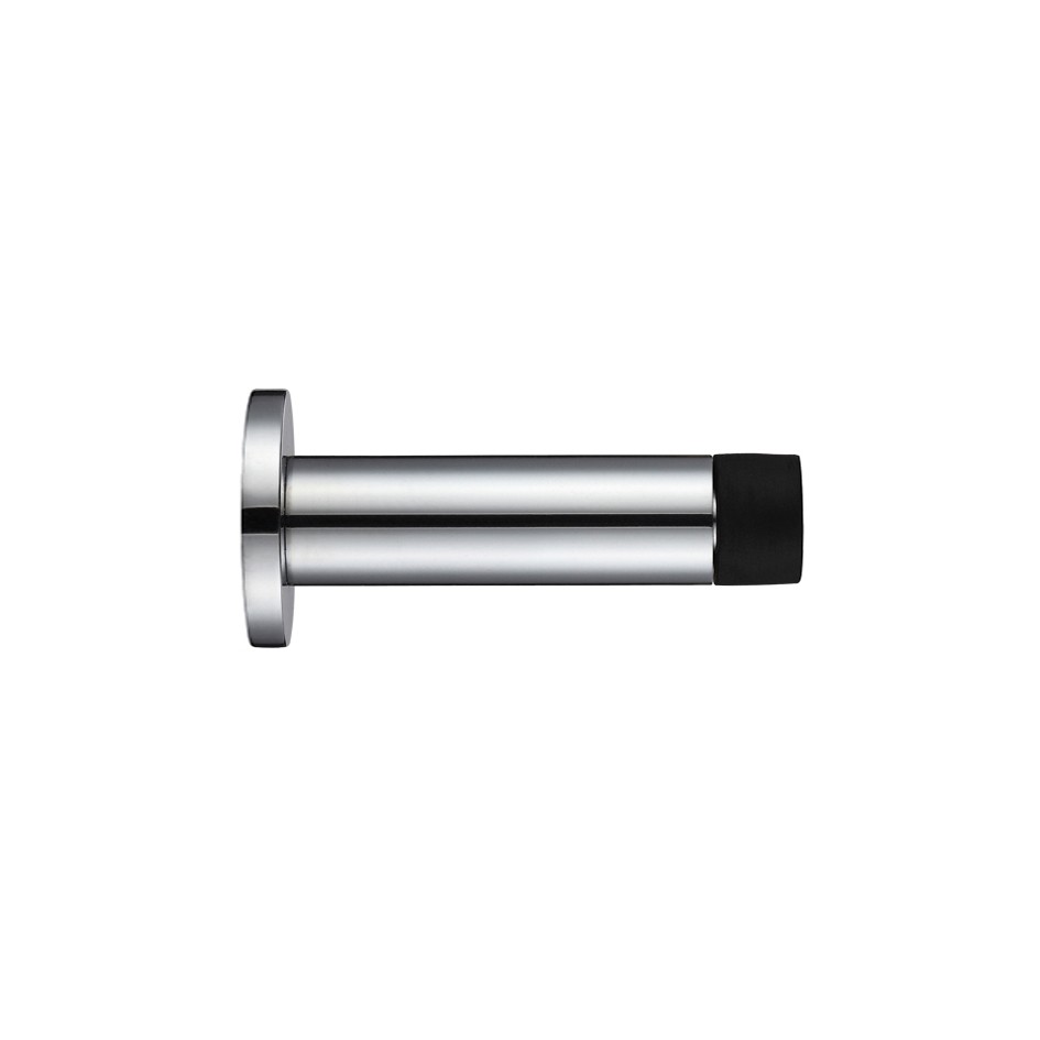 70mm Projection Wall or Skirting Mounted Door Stop on Rose – Polished Stainless Steel 