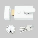 Rim Night Latch 60mm backset - Matt White
