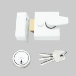 Rim Night Latch 40mm backset - Matt White