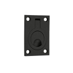 Rectangular Flush Ring Pull Handles for Cupboard and Wardrobe doors – Antimicrobial Eco-Friendly Matt Black