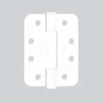 Extremely Heavy Duty Grade 14 Concealed Knuckle Hinges 102mm x 76mm x 3mm – Radius corners – Matt White