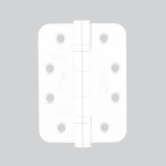 Heavy Duty Ball Bearing Hinges 102mm x 76mm x 3mm – Radius corners  – Matt White