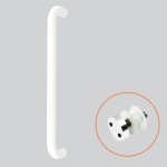 Tubular “D” Bolt Through Fixing Pull Handles for Glass Doors complete with Pignose Bolts – Antimicrobial Eco-Friendly Matt White