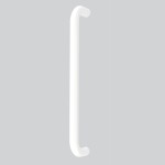 Tubular “D” Bolt Through Fixing Pull Handles for Glass Doors complete with Pignose Bolts – Antimicrobial Eco-Friendly Matt White