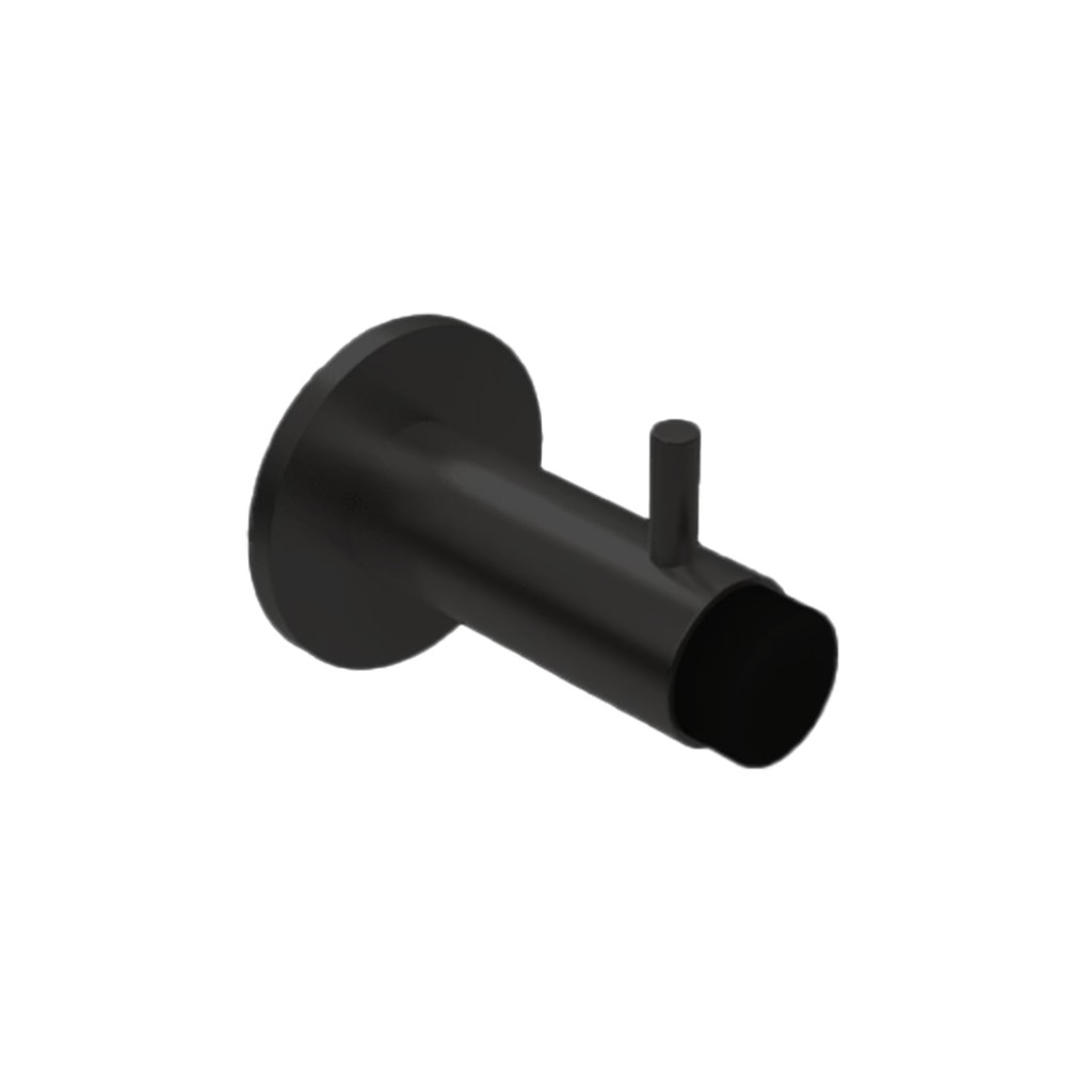 Buffered Coat Hook with Peg on Rose – Antimicrobial Eco-Friendly Matt Black