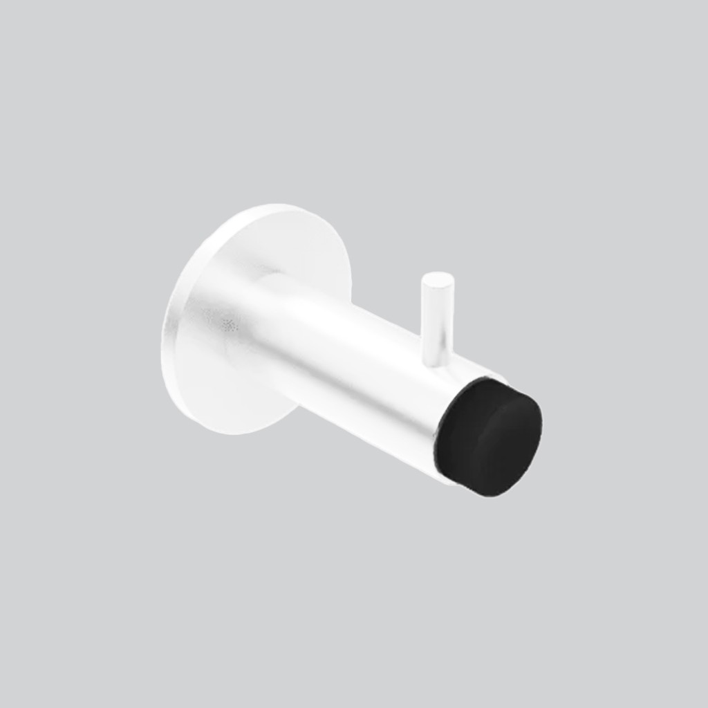 Buffered Coat Hook with Peg on Rose – Antimicrobial Eco-Friendly Matt White