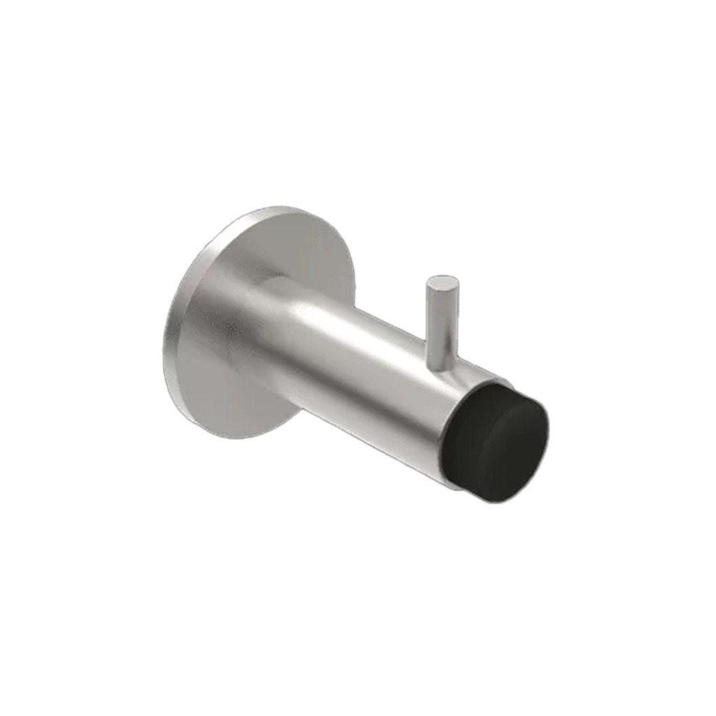 Buffered Coat Hook with Peg on Rose – Antimicrobial Satin Stainless Steel