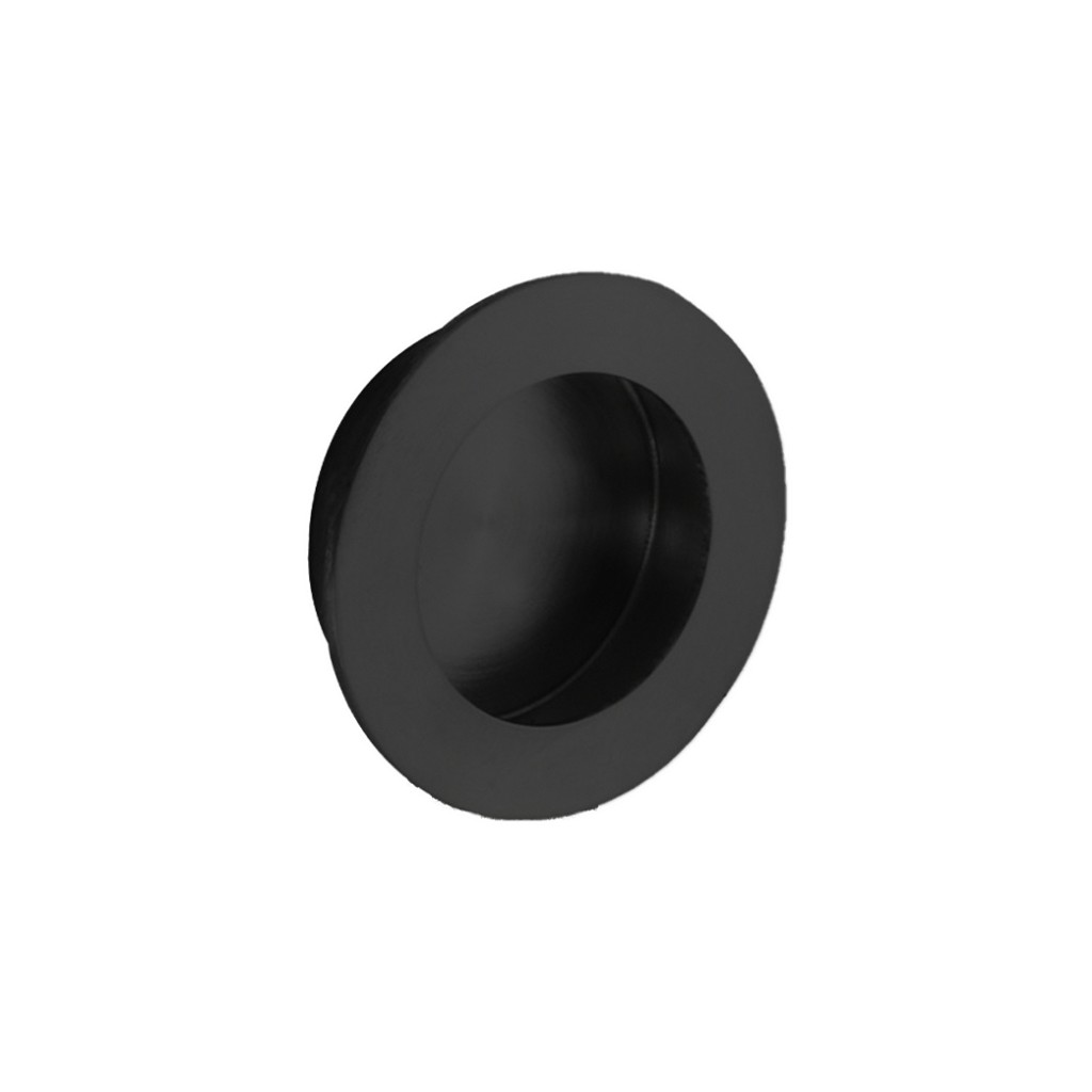 Circular Flush Pull 48mm Ø – Antimicrobial Eco-Friendly Matt Black