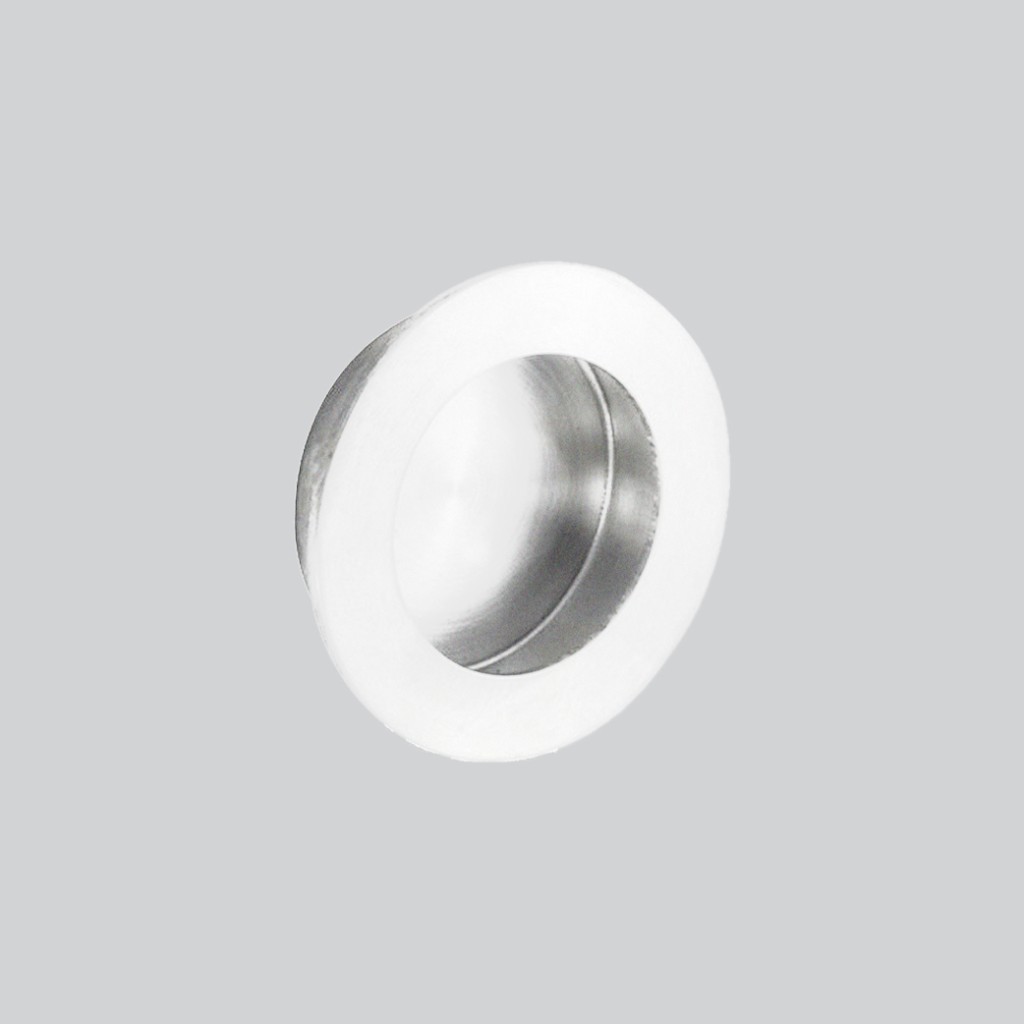Circular Flush Pull 48mm Ø – Antimicrobial Eco-Friendly Matt White