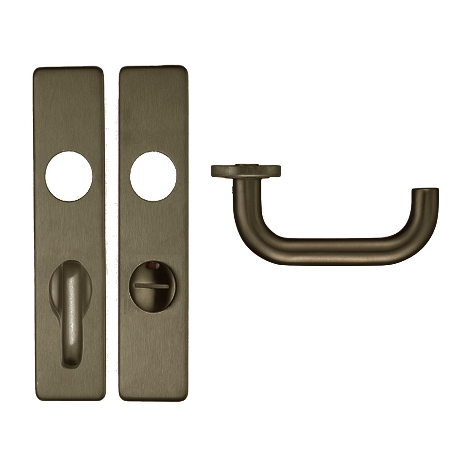 Bathroom Lever Furniture with Emergency External Release for DIN Lock Cases – Adonic Matt Bronze