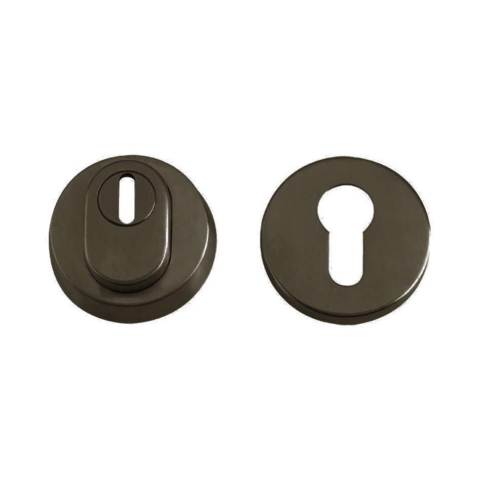 Euro Profile Security Escutcheon Set – 52mm Ø – Adonic Matt Bronze