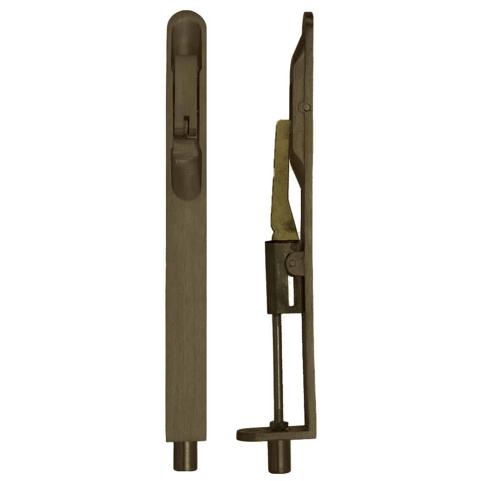 Lever Action Flush Bolts Complete With Flat Keep Plate – Radius End – Adonic Matt Bronze