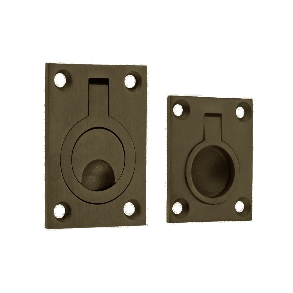 Rectangular Flush Ring Pull Handles for Cupboard and Wardrobe doors – Adonic Matt Bronze